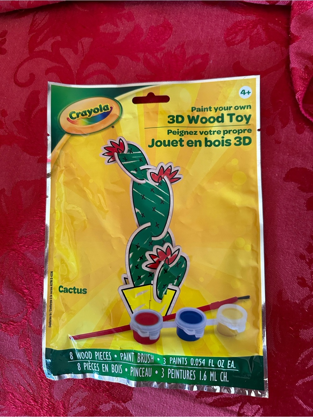 ☀️ 3/$10 Crayola Paint Your Own 3D Wood Green Cactus ( see description)